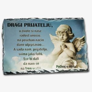 FOTO KAMEN Svi Sveti uspomena spomen ploča sa tekstom "Dragi prijatelju..."