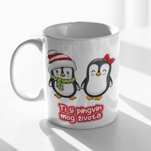 Božična personalizirana ŠALICA ti si pingvin mog života dva pingvina