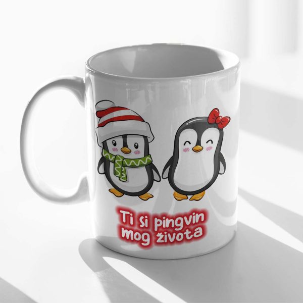 Božična personalizirana ŠALICA ti si pingvin mog života dva pingvina