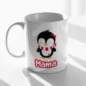 Božična Personalizirana ŠALICA Pingvin Sa Šalom