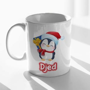 Božična personalizirana ŠALICA mali pingvin sa poklonom