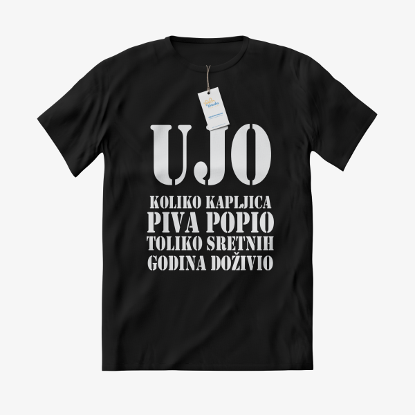 Personalizirana MAJICA Koliko kapljica piva popio toliko sretnih godina doživio